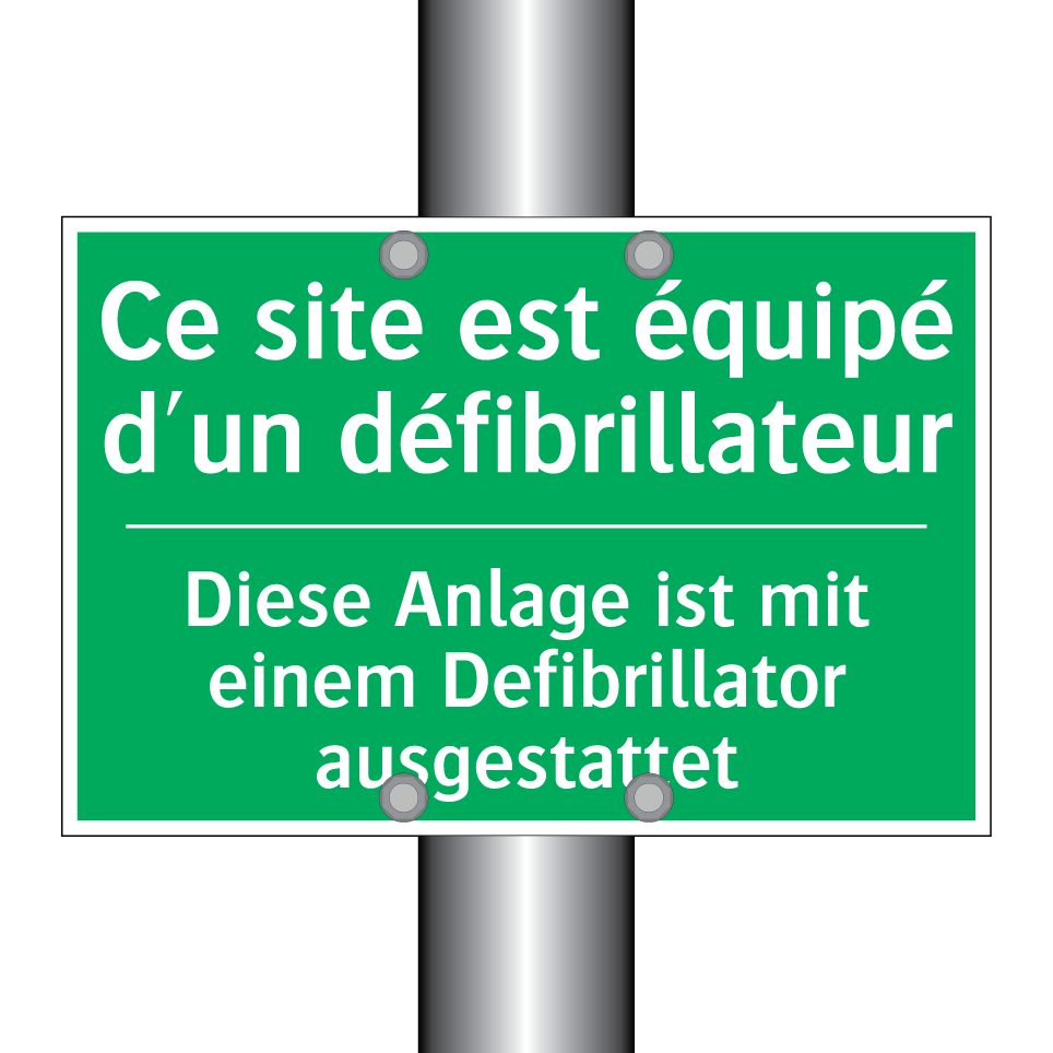 Diese Anlage ist mit einem Defibrillator  /.../ - Ce site est équipé d'un défibrillateur /.../