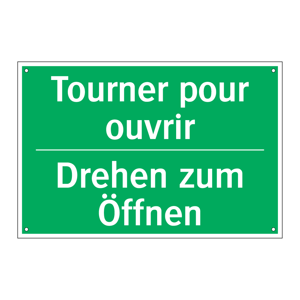 Drehen zum Öffnen - Tourner pour ouvrir