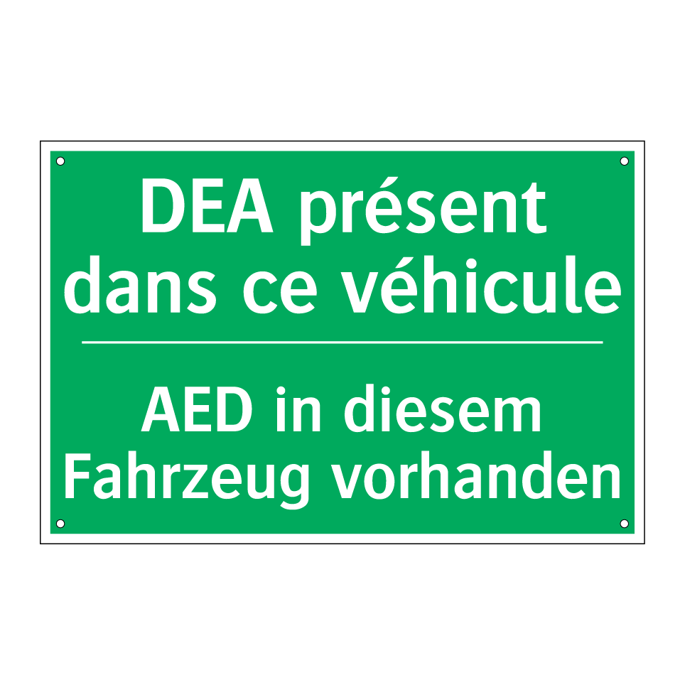 AED in diesem Fahrzeug vorhanden /.../ - DEA présent dans ce véhicule