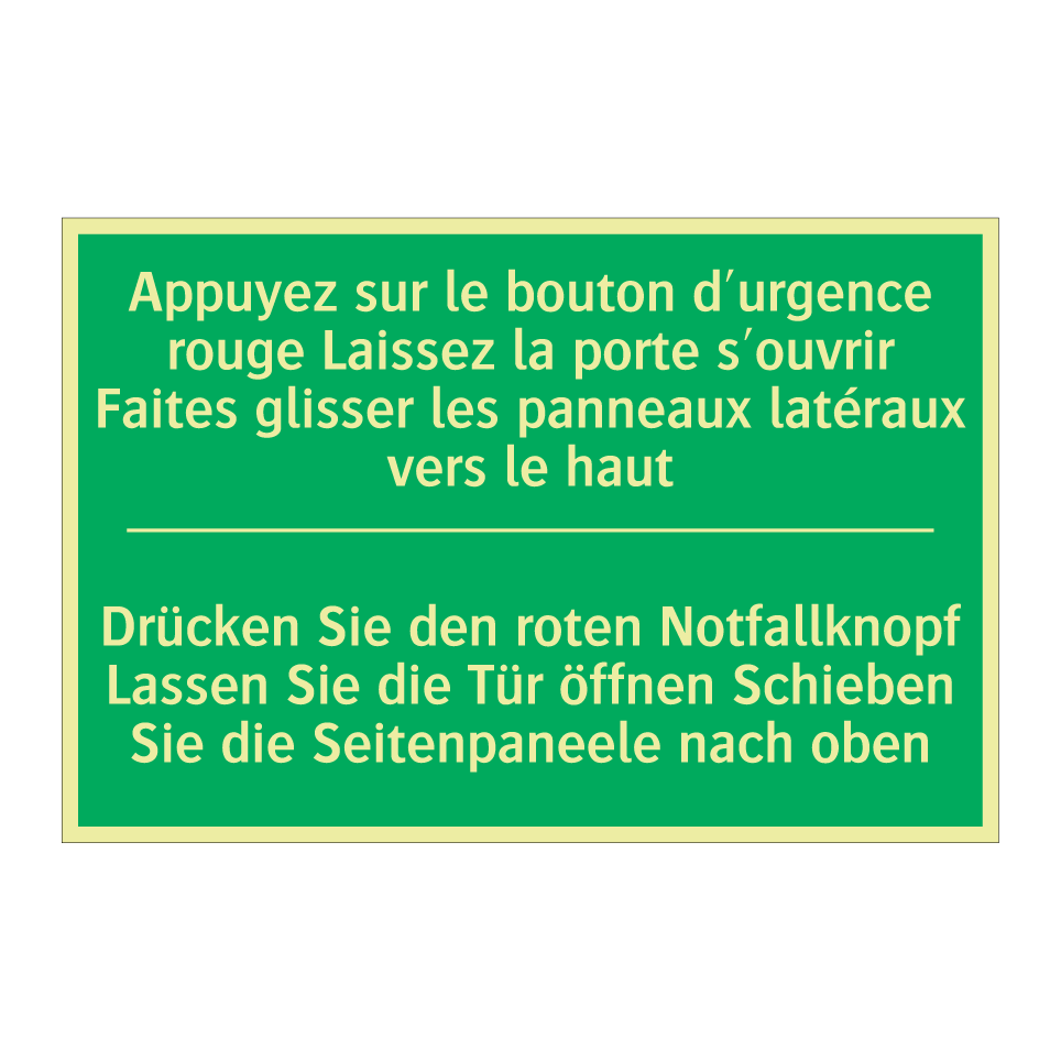 Drücken Sie den roten Notfallknopf  /.../ - Appuyez sur le bouton d'urgence  /.../