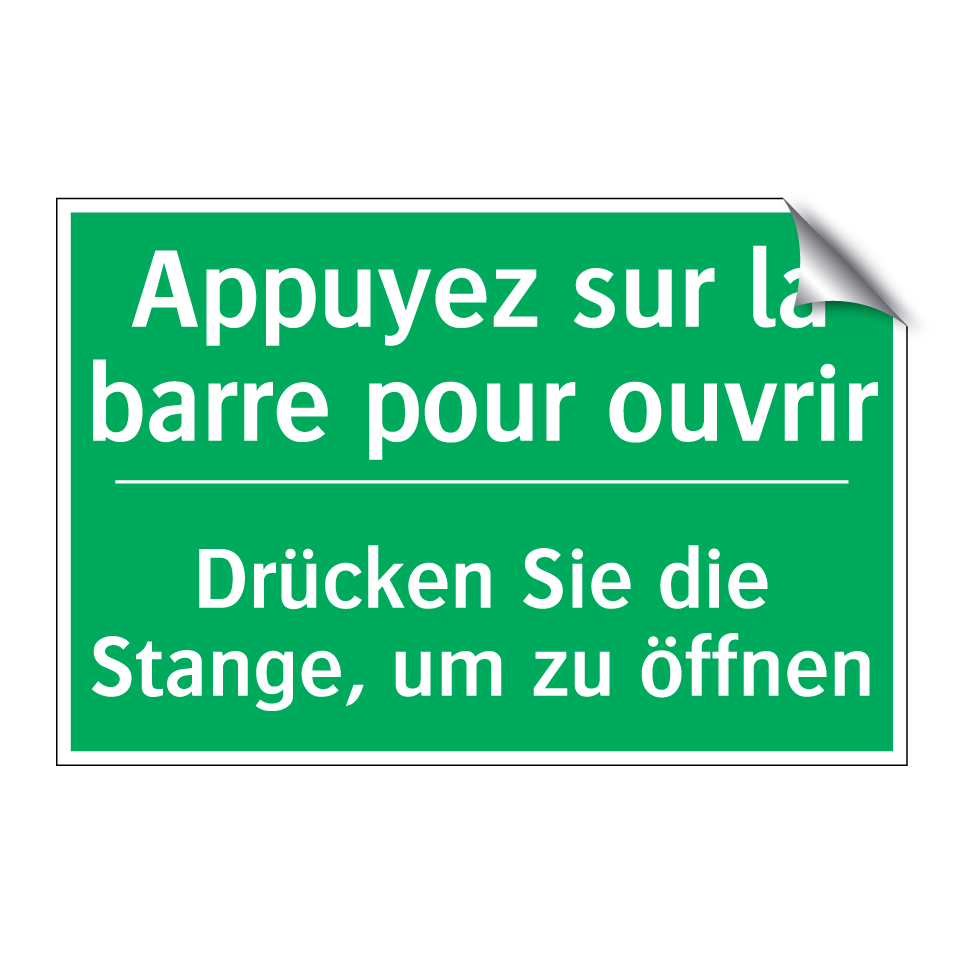 Drücken Sie die Stange, um zu  /.../ - Appuyez sur la barre pour ouvrir /.../