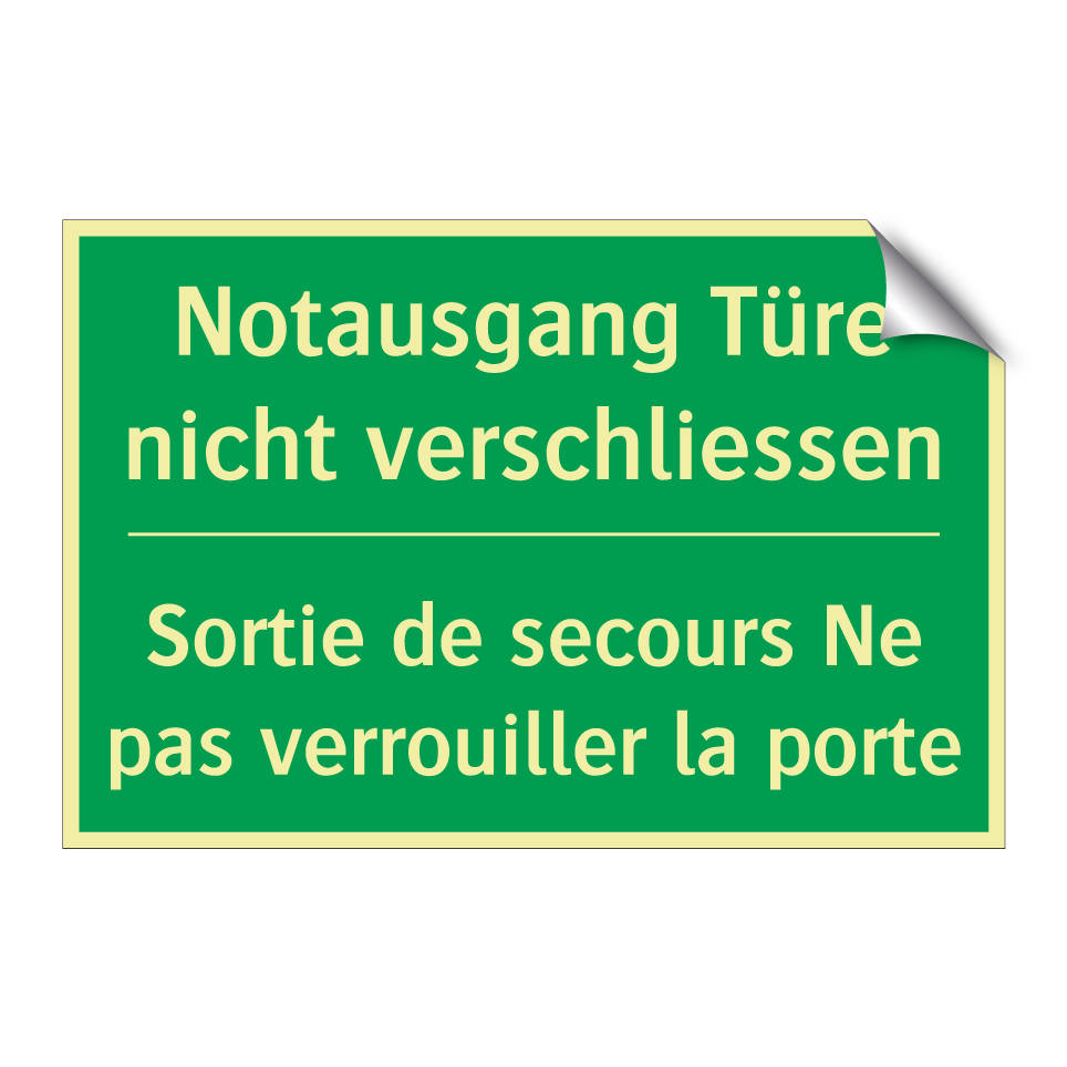 Notausgang Türe nicht verschliessen