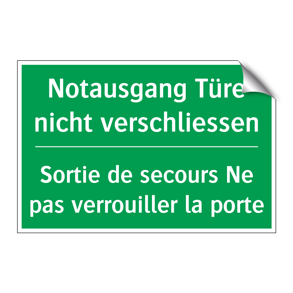 Notausgang Türe nicht verschliessen