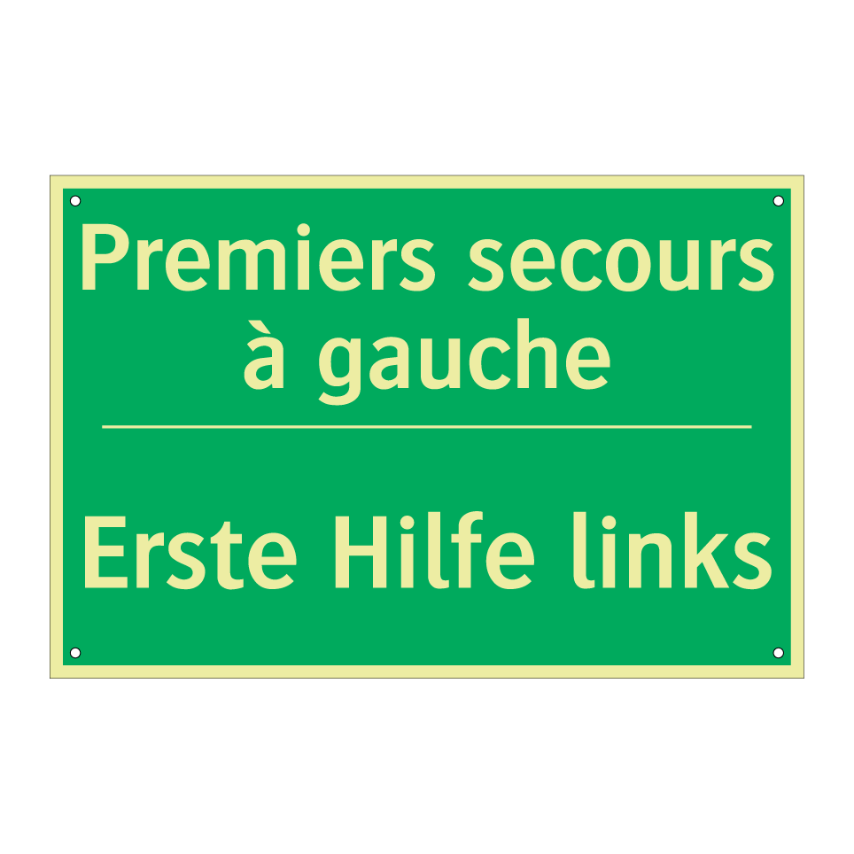 Erste Hilfe links - Premiers secours à gauche