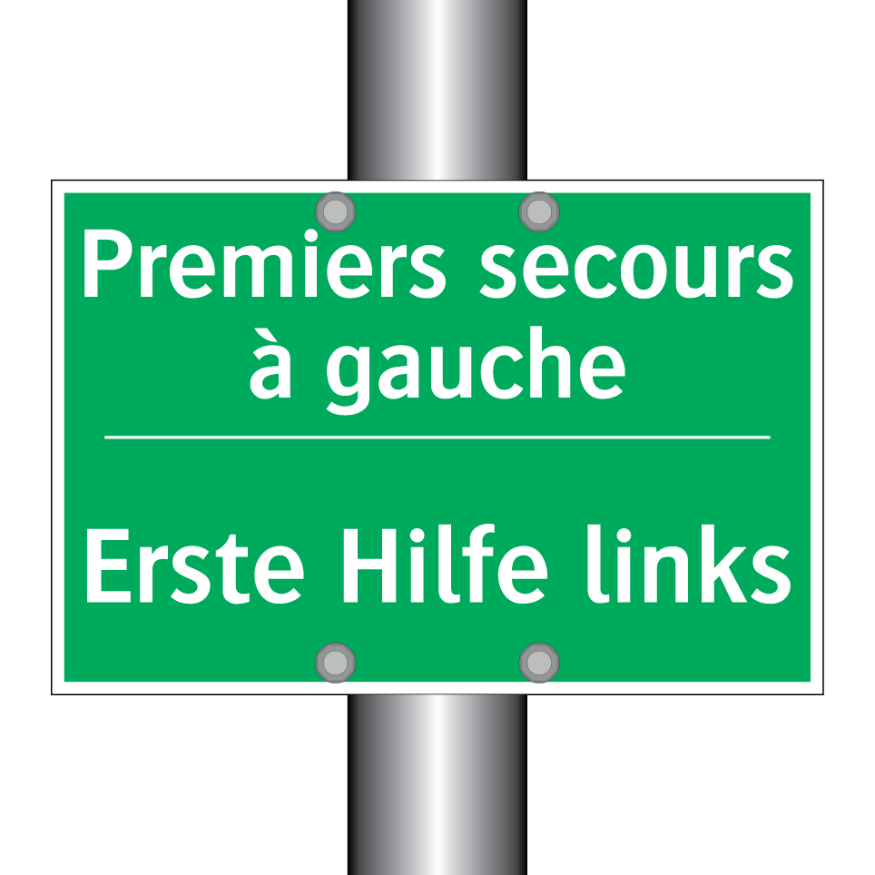 Erste Hilfe links - Premiers secours à gauche