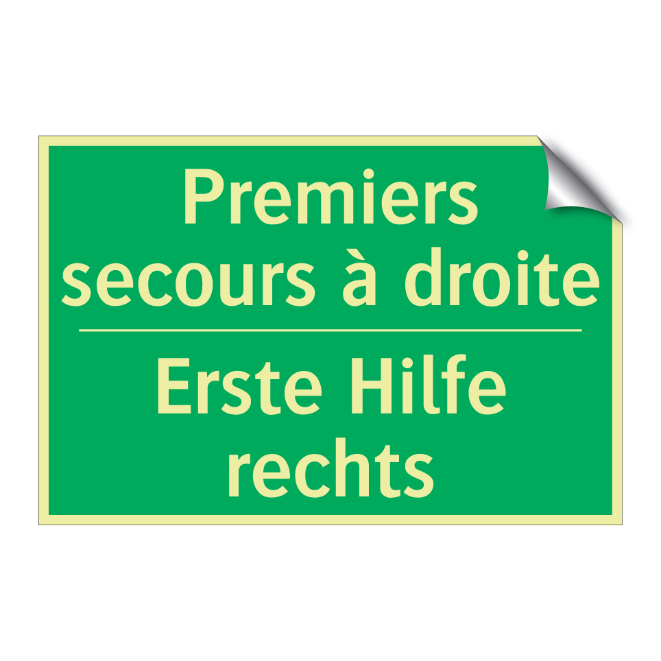 Erste Hilfe rechts - Premiers secours à droite