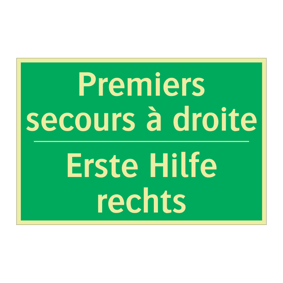 Erste Hilfe rechts - Premiers secours à droite
