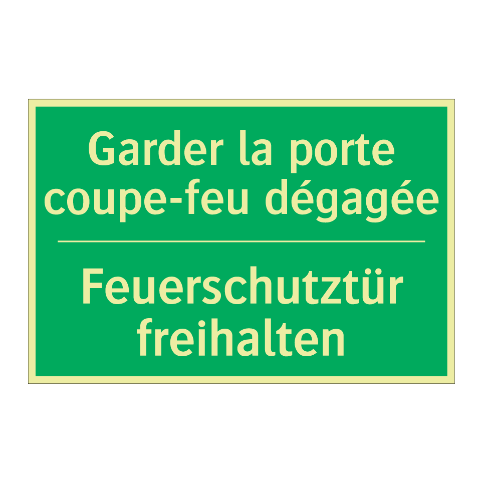Feuerschutztür freihalten - Garder la porte coupe-feu dégagée /.../