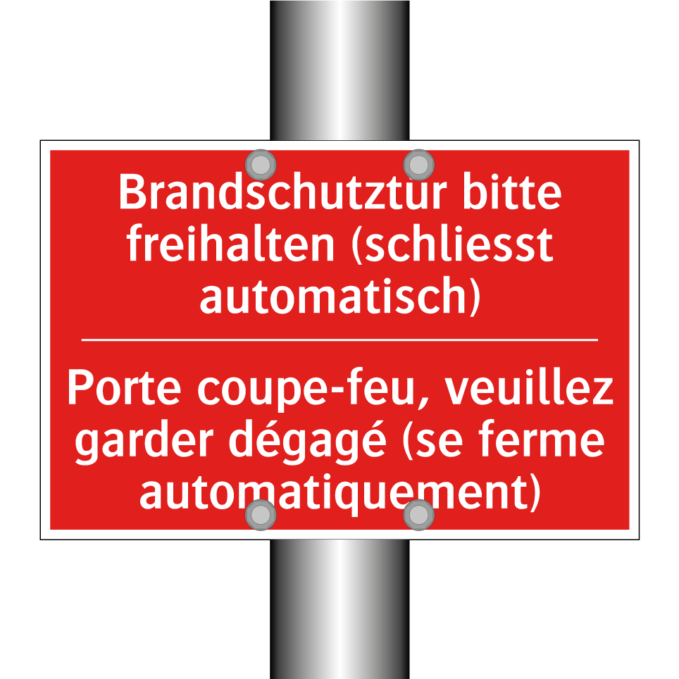 Brandschutztür bitte freihalten  /.../ - Porte coupe-feu, veuillez garder  /.../