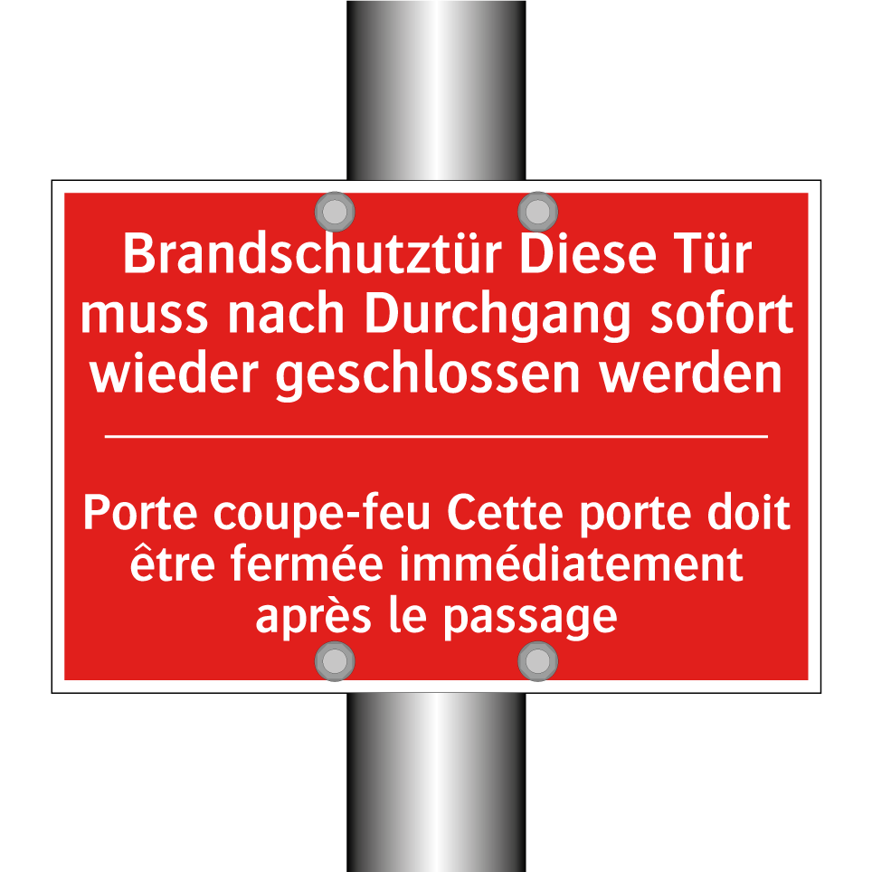 Brandschutztür Diese Tür muss  /.../ - Porte coupe-feu Cette porte doit  /.../