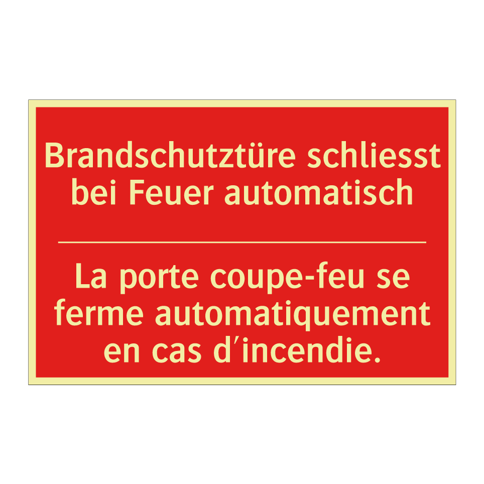 Brandschutztüre schließt bei Feuer  /.../ - La porte coupe-feu se ferme automatiquement  /.../