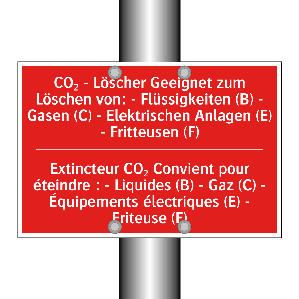 CO₂ - Löscher Geeignet zum Löschen  /.../ - Extincteur CO₂ Convient pour éteindre  /.../
