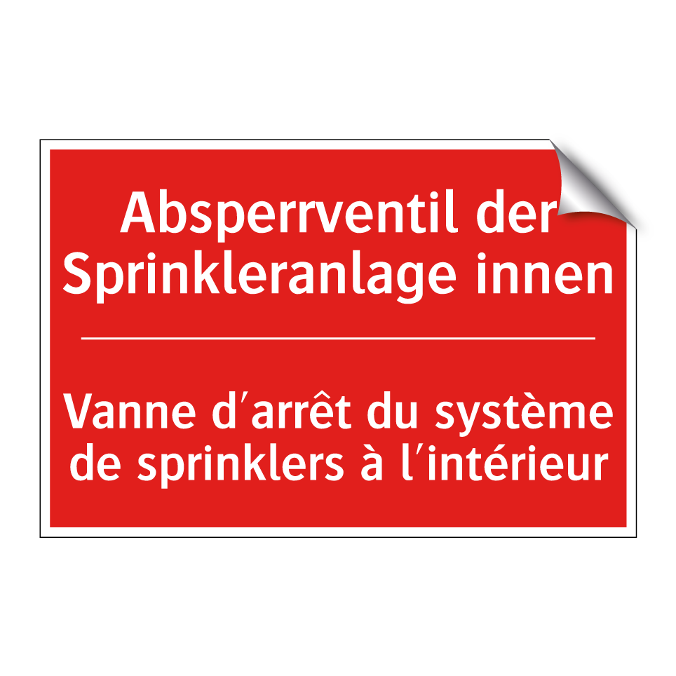 Absperrventil der Sprinkleranlage  /.../ - Vanne d'arrêt du système de sprinklers  /.../
