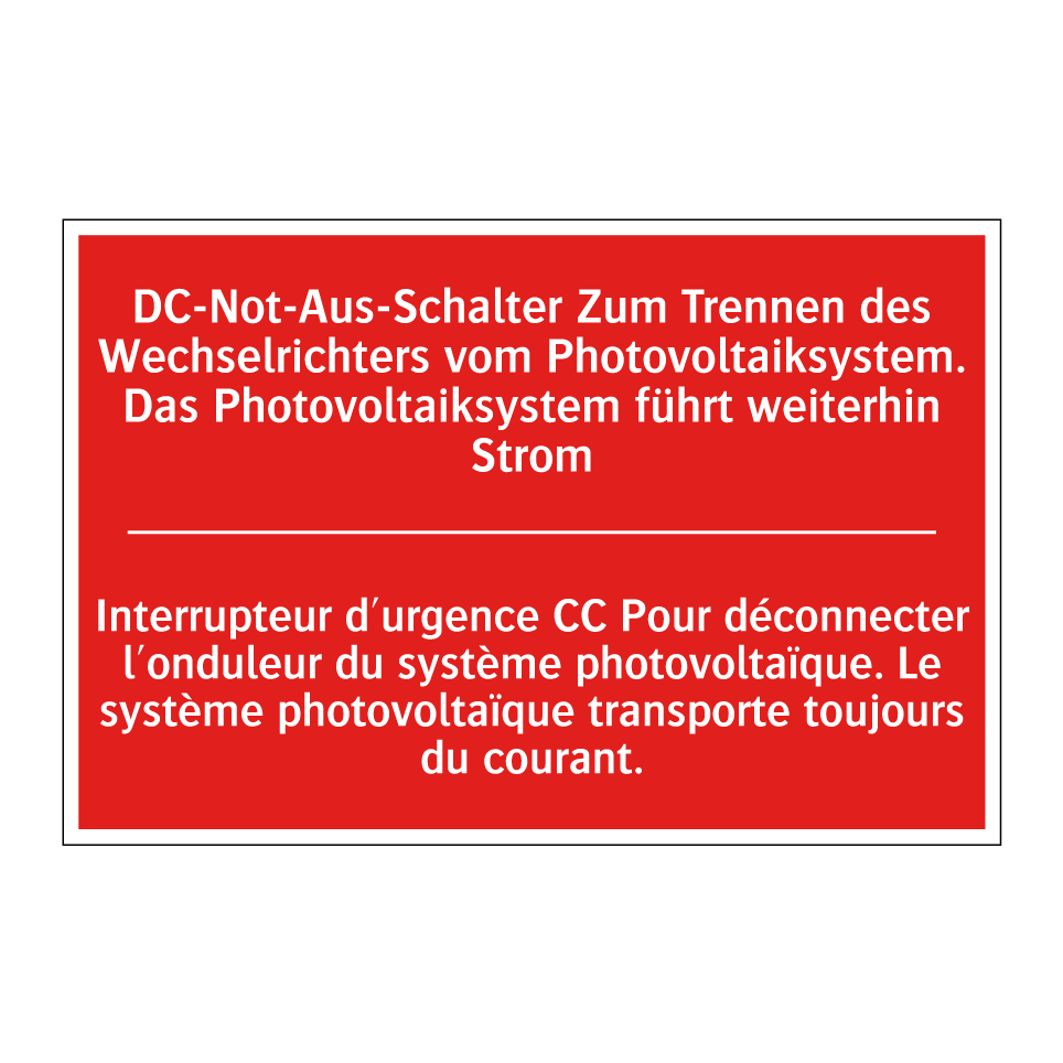 DC-Not-Aus-Schalter Zum Trennen  /.../ - Interrupteur d'urgence CC Pour  /.../