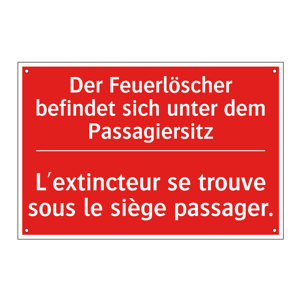 Der Feuerlöscher befindet sich  /.../ - L'extincteur se trouve sous le  /.../