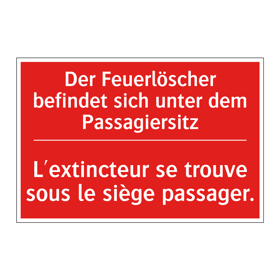 Der Feuerlöscher befindet sich  /.../ - L'extincteur se trouve sous le  /.../