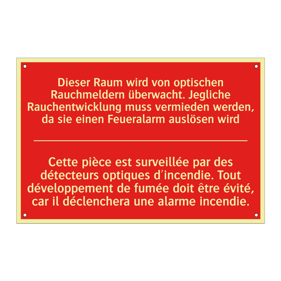 Dieser Raum wird von optischen  /.../ - Cette pièce est surveillée par  /.../