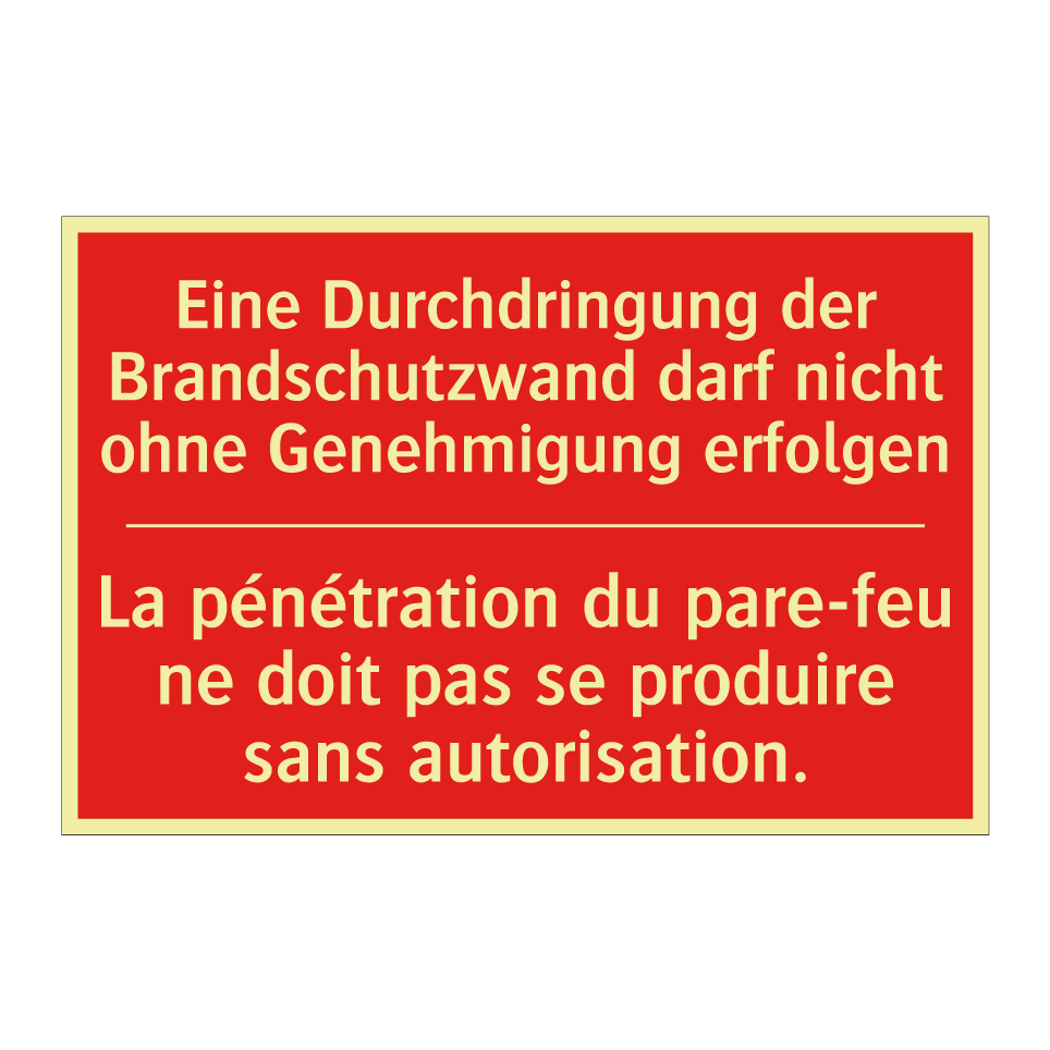 Eine Durchdringung der Brandschutzwand  /.../ - La pénétration du pare-feu ne  /.../