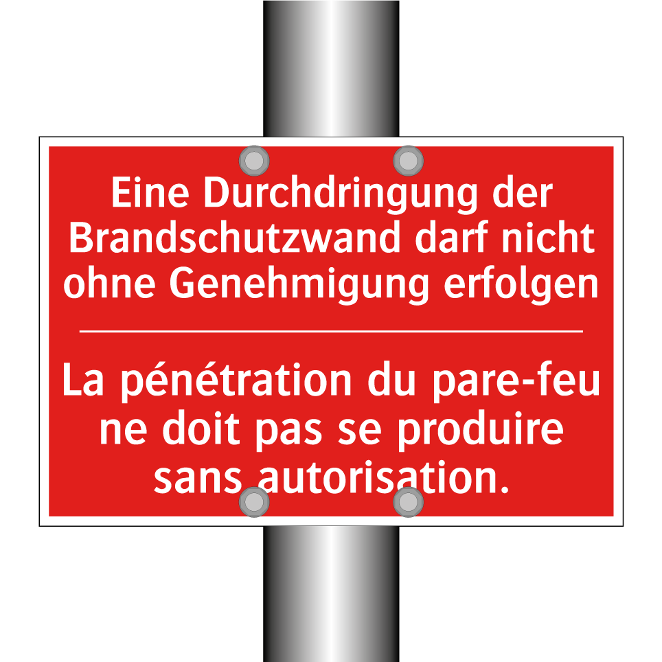 Eine Durchdringung der Brandschutzwand  /.../ - La pénétration du pare-feu ne  /.../