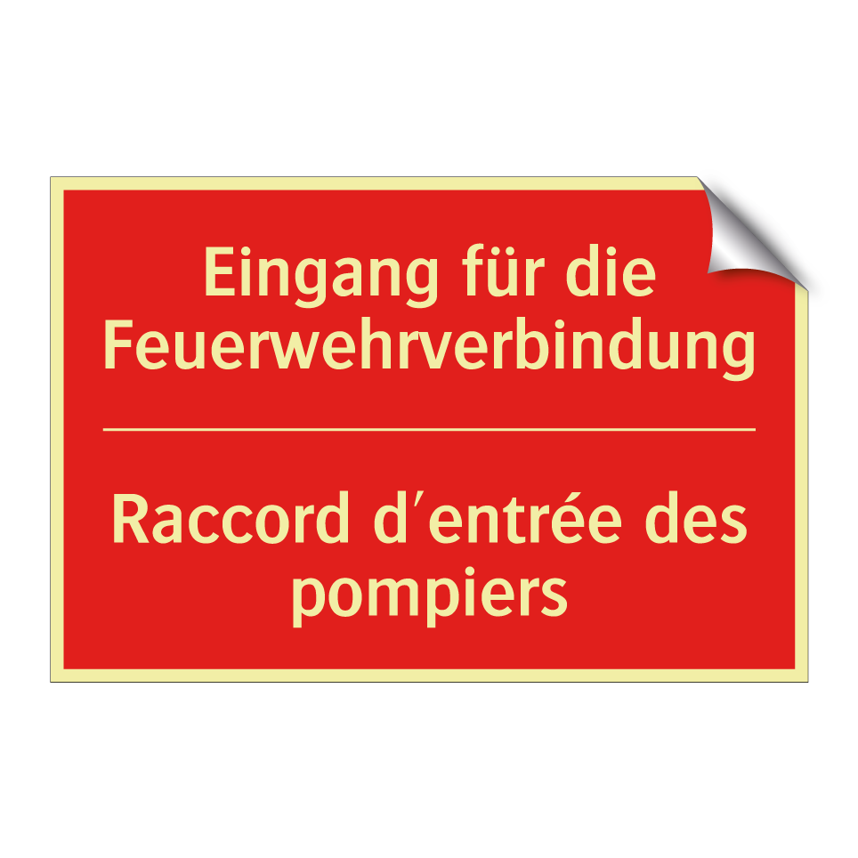 Eingang für die Feuerwehrverbindung /.../ - Raccord d'entrée des pompiers