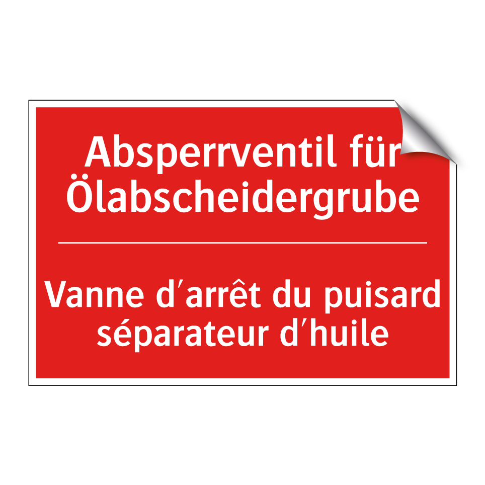 Absperrventil für Ölabscheidergrube /.../ - Vanne d'arrêt du puisard séparateur  /.../