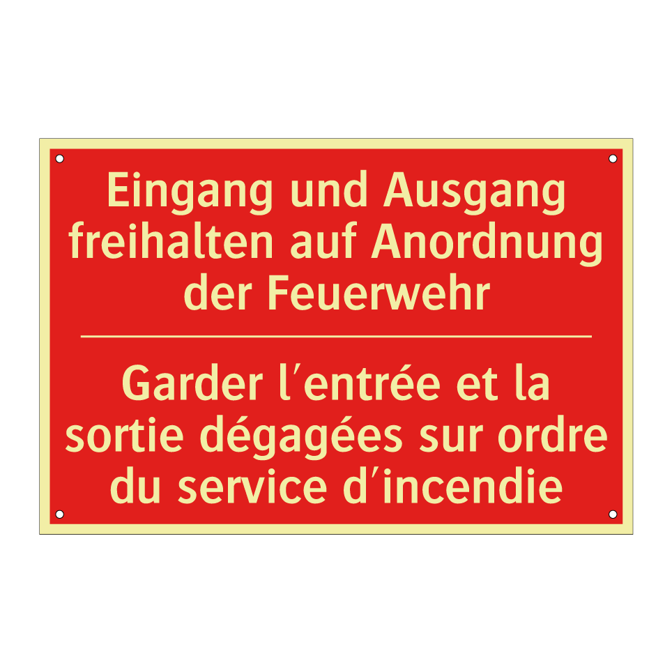 Eingang und Ausgang freihalten  /.../ - Garder l'entrée et la sortie dégagées  /.../