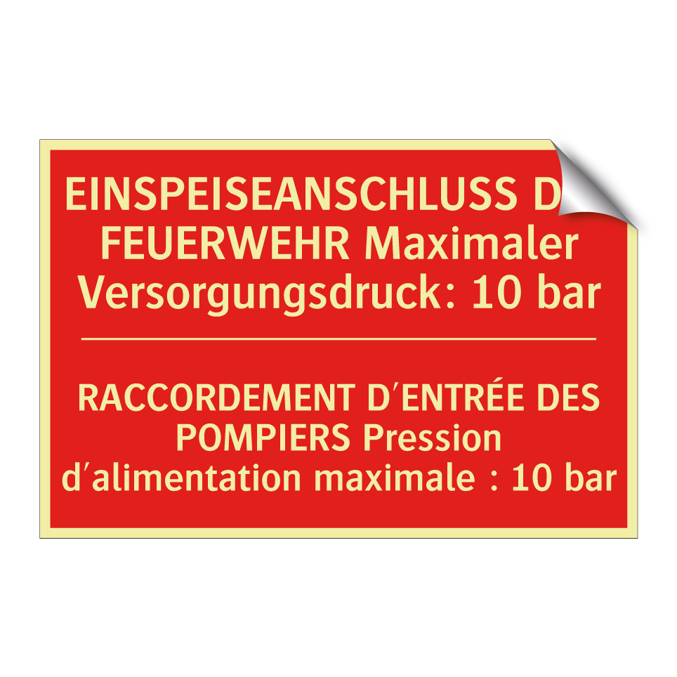 EINSPEISEANSCHLUSS DER FEUERWEHR  /.../ - RACCORDEMENT D'ENTRÉE DES POMPIERS  /.../