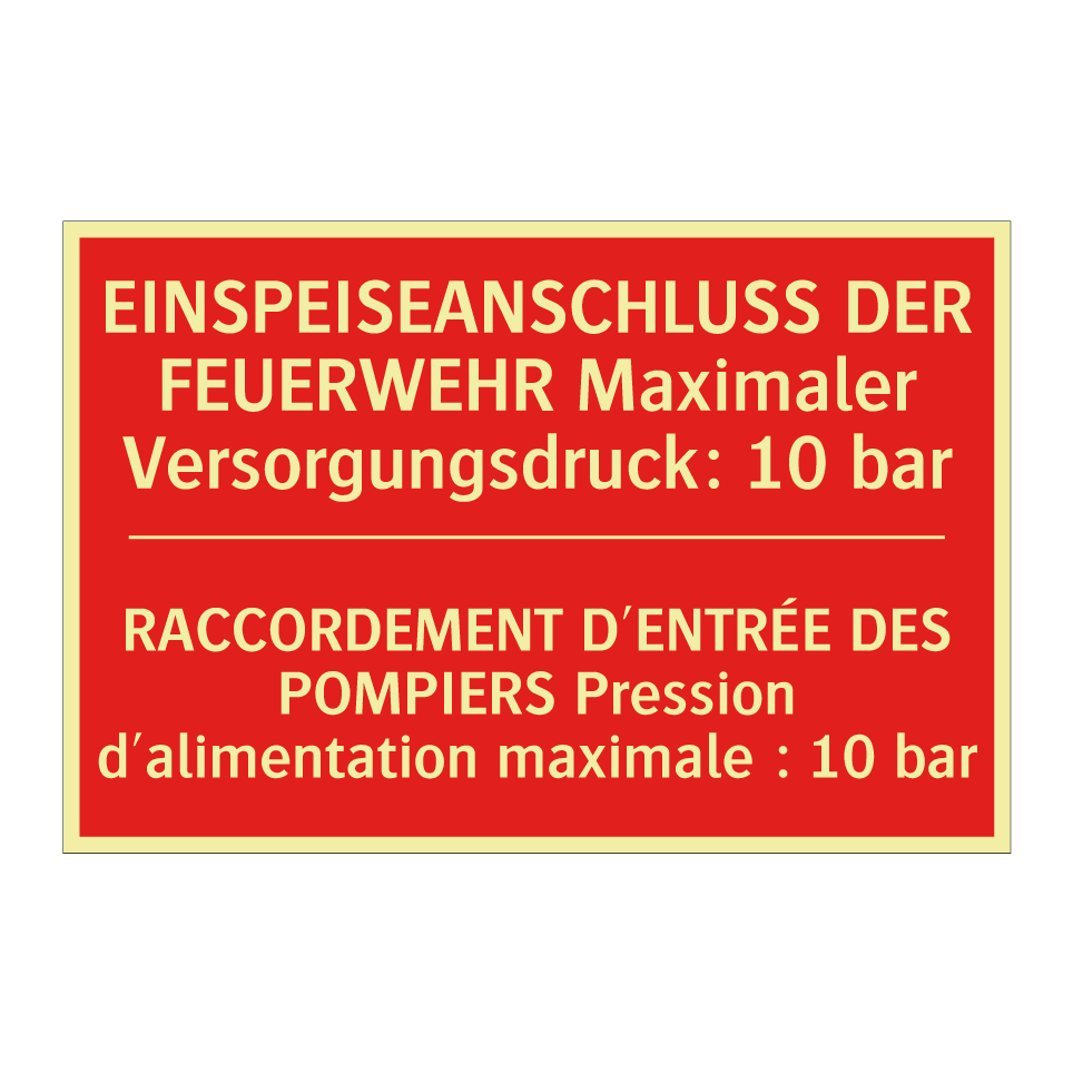 EINSPEISEANSCHLUSS DER FEUERWEHR  /.../ - RACCORDEMENT D'ENTRÉE DES POMPIERS  /.../