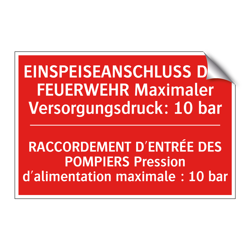 EINSPEISEANSCHLUSS DER FEUERWEHR  /.../ - RACCORDEMENT D'ENTRÉE DES POMPIERS  /.../
