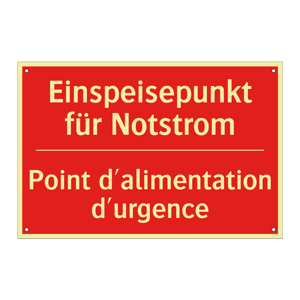 Einspeisepunkt für Notstrom - Point d'alimentation d'urgence