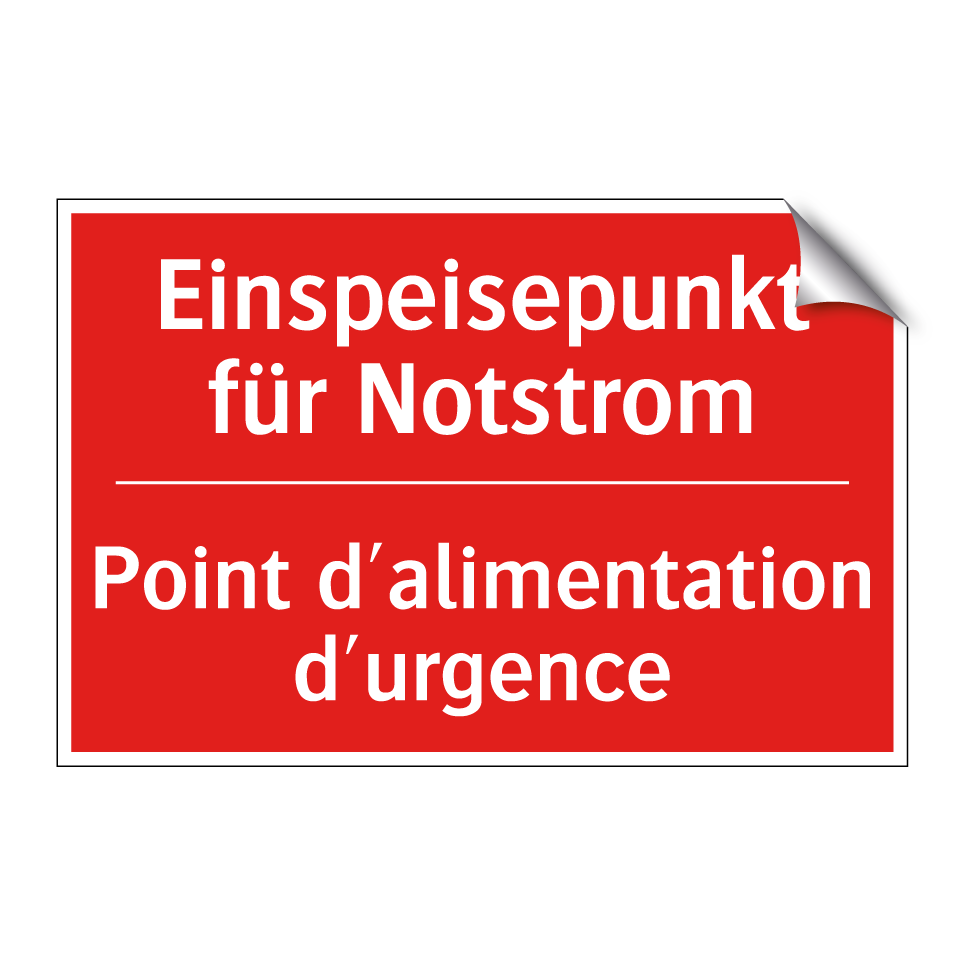 Einspeisepunkt für Notstrom - Point d'alimentation d'urgence