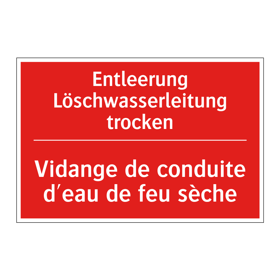Entleerung Löschwasserleitung  /.../ - Vidange de conduite d'eau de feu  /.../