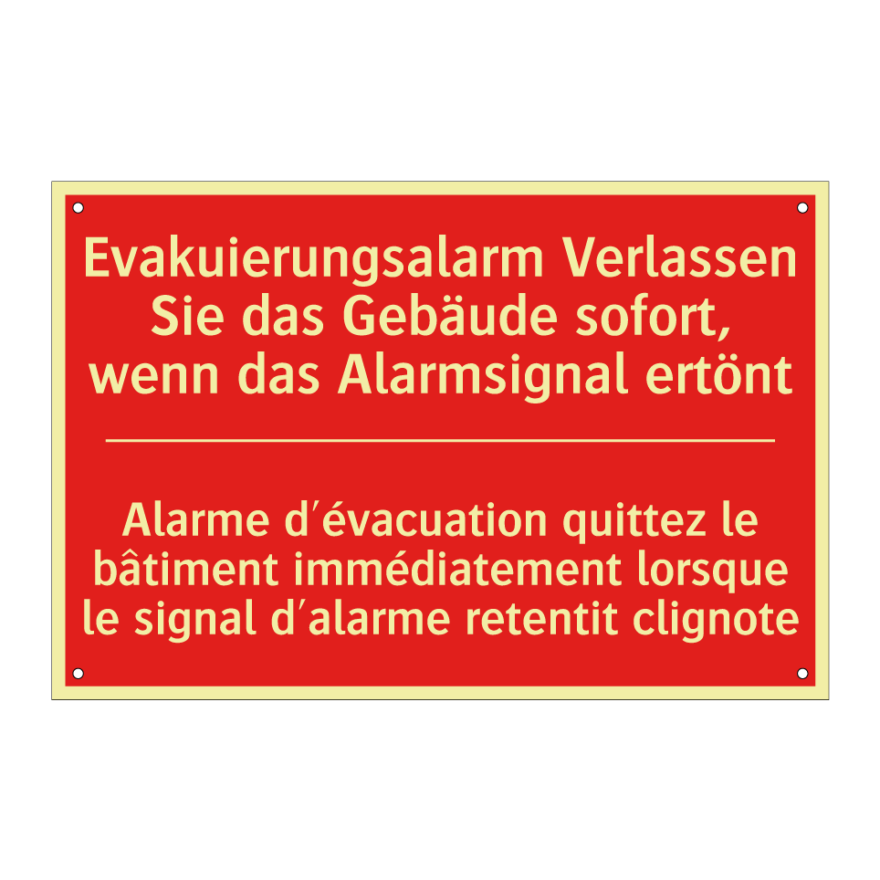 Evakuierungsalarm Verlassen Sie  /.../ - Alarme d'évacuation quittez le  /.../