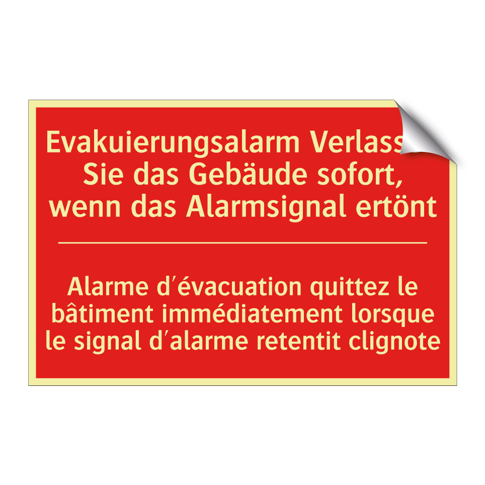Evakuierungsalarm Verlassen Sie  /.../ - Alarme d'évacuation quittez le  /.../