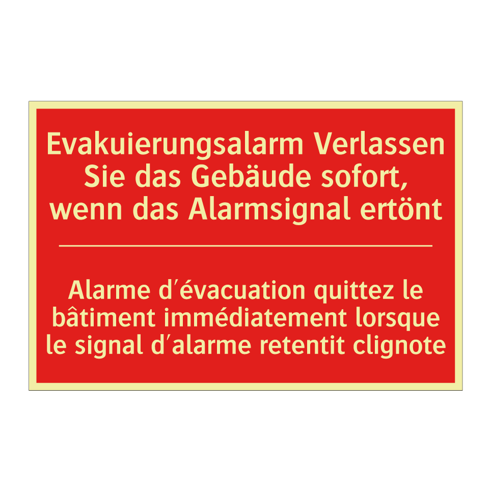 Evakuierungsalarm Verlassen Sie  /.../ - Alarme d'évacuation quittez le  /.../