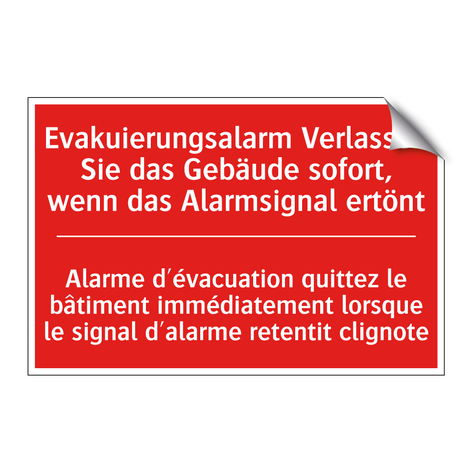 Evakuierungsalarm Verlassen Sie  /.../ - Alarme d'évacuation quittez le  /.../