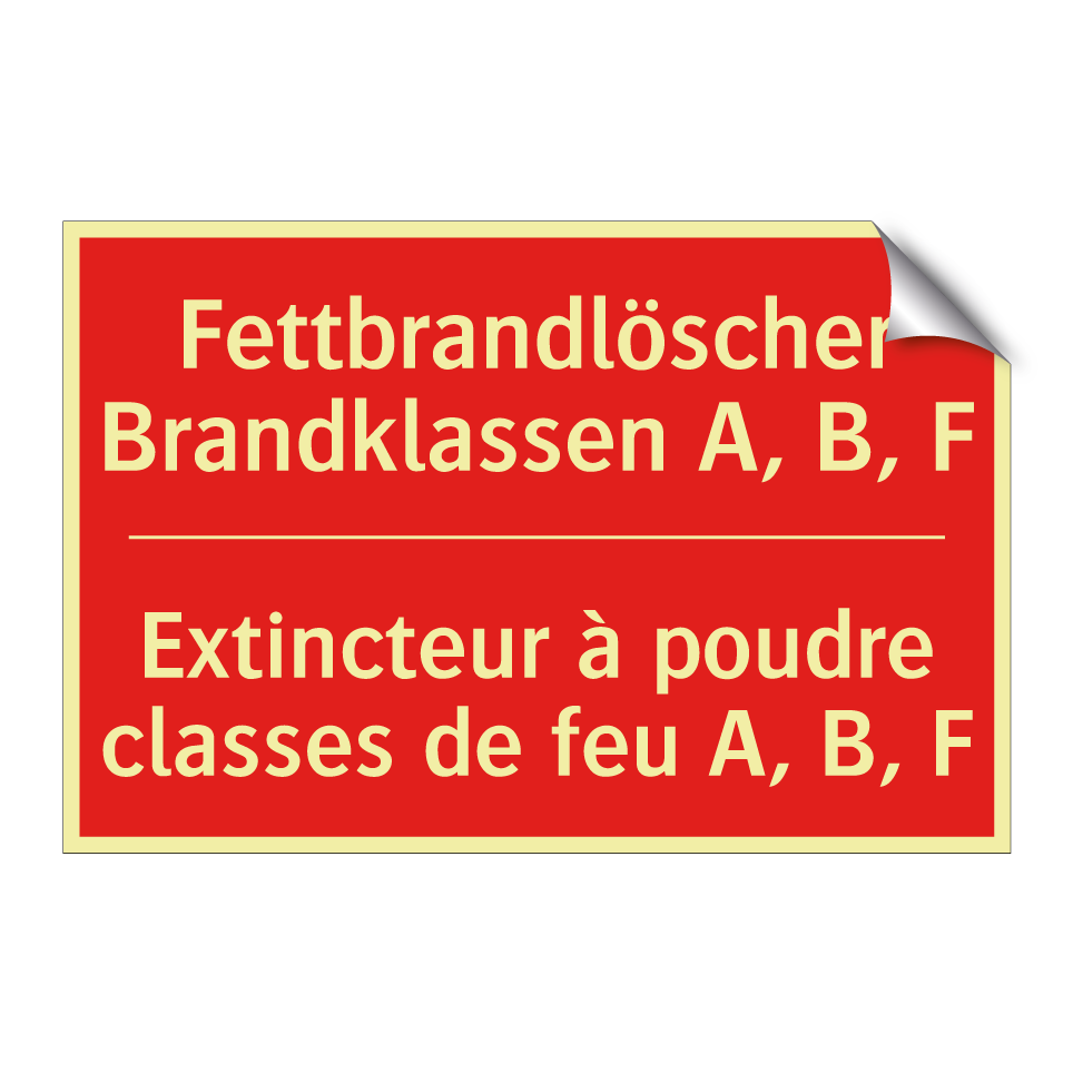 Fettbrandlöscher Brandklassen  /.../ - Extincteur à poudre classes de  /.../