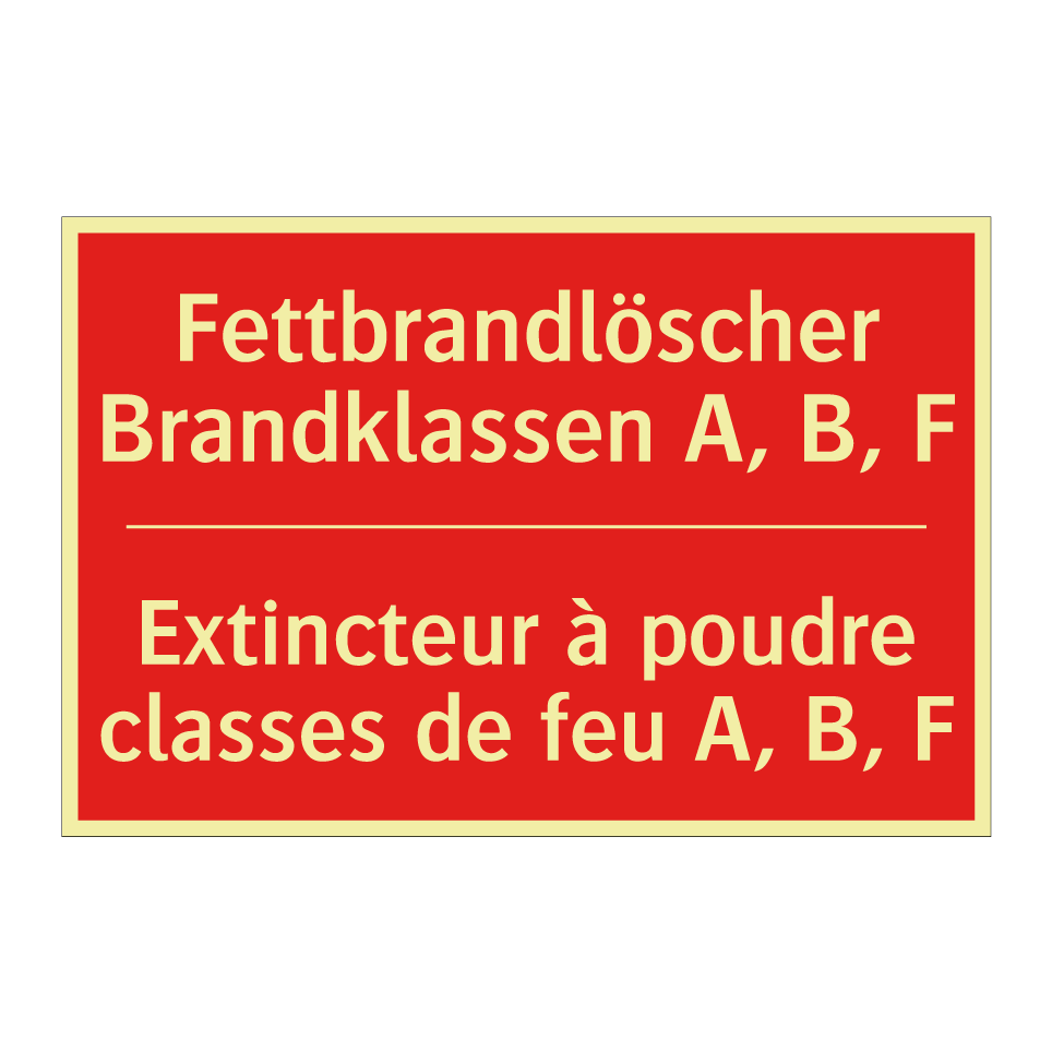 Fettbrandlöscher Brandklassen  /.../ - Extincteur à poudre classes de  /.../