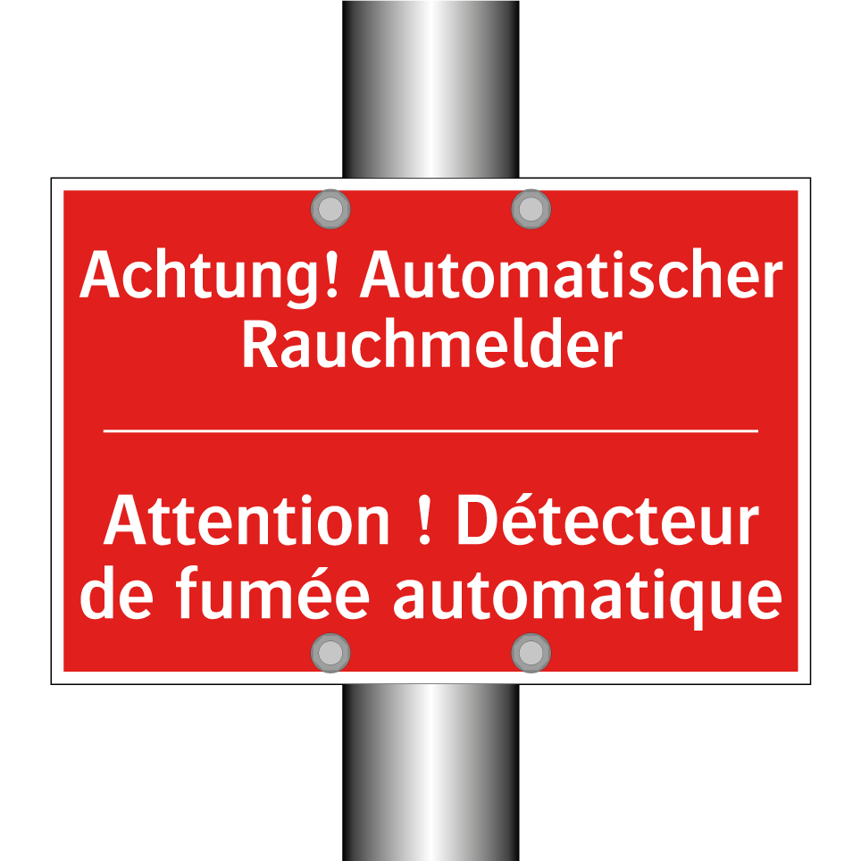 Achtung! Automatischer Rauchmelder /.../ - Attention ! Détecteur de fumée  /.../