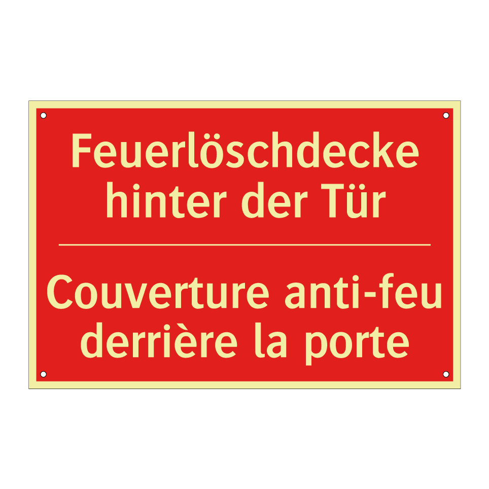Feuerlöschdecke hinter der Tür - Couverture anti-feu derrière la  /.../