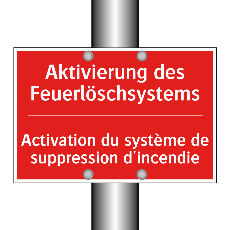 Aktivierung des Feuerlöschsystems /.../ - Activation du système de suppression  /.../
