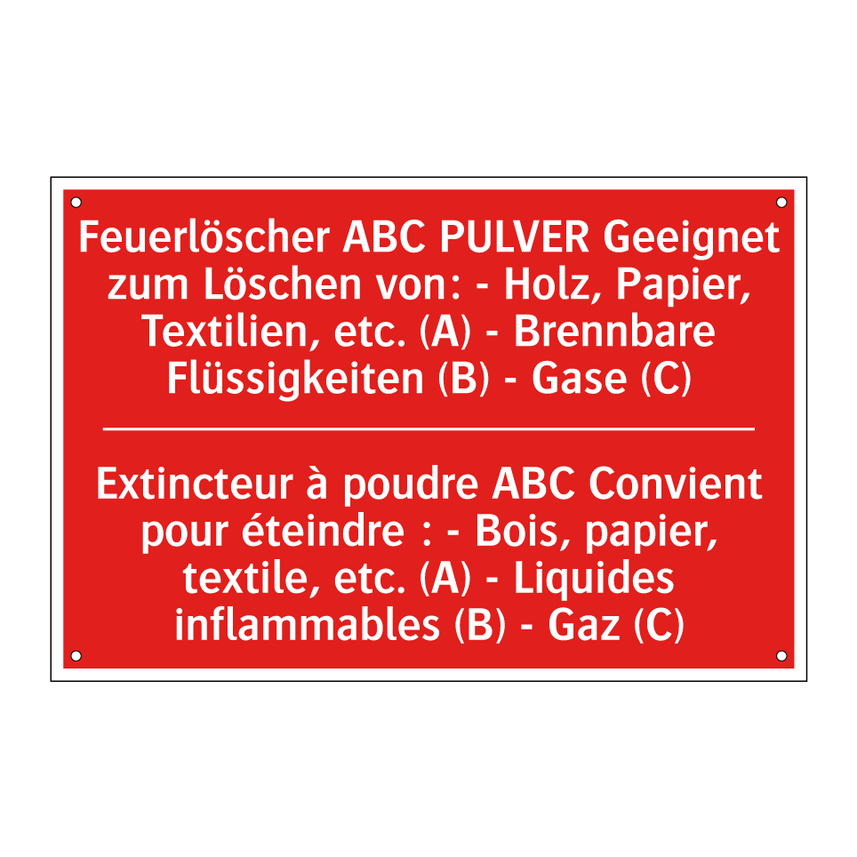 Feuerlöscher ABC PULVER Geeignet  /.../ - Extincteur à poudre ABC Convient  /.../