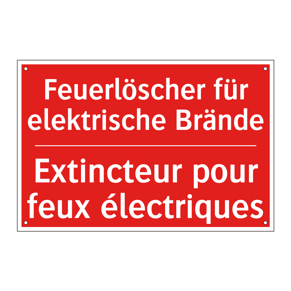 Feuerlöscher für elektrische Brände /.../ - Extincteur pour feux électriques /.../