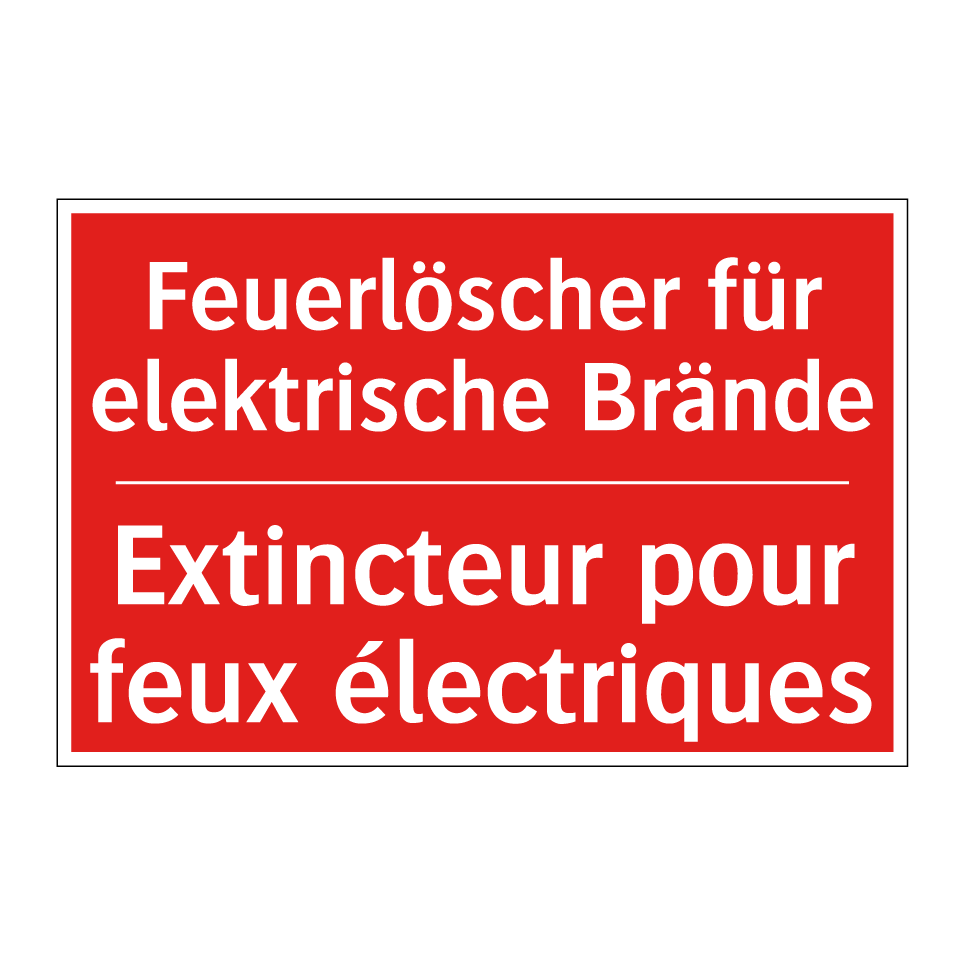Feuerlöscher für elektrische Brände /.../ - Extincteur pour feux électriques /.../