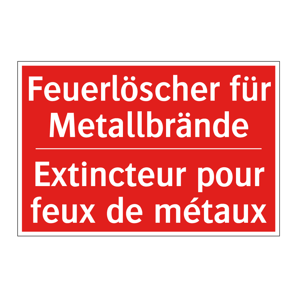 Feuerlöscher für Metallbrände - Extincteur pour feux de métaux