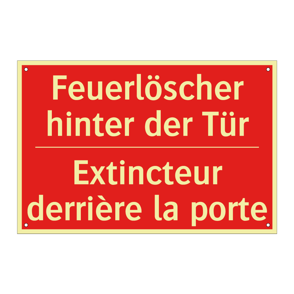 Feuerlöscher hinter der Tür - Extincteur derrière la porte