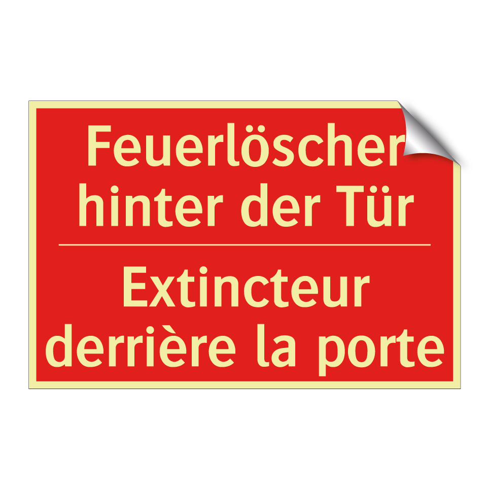 Feuerlöscher hinter der Tür - Extincteur derrière la porte