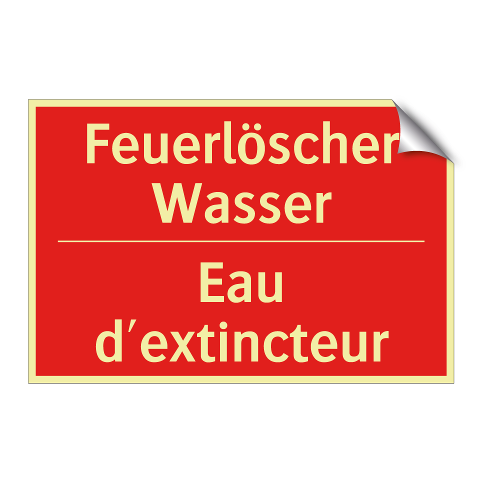 Feuerlöscher Wasser - Eau d'extincteur