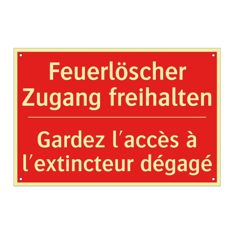 Feuerlöscher Zugang freihalten - Gardez l'accès à l'extincteur  /.../
