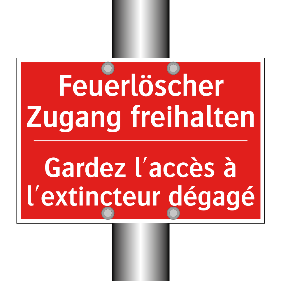 Feuerlöscher Zugang freihalten - Gardez l'accès à l'extincteur  /.../